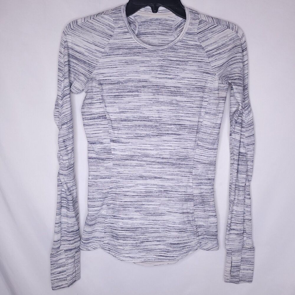 Lululemon Top Womens Size 4 Gray Runderful Space Dye Long Sleeve
